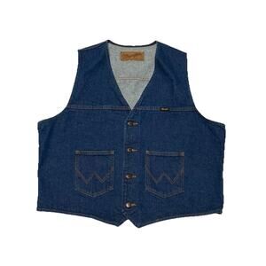 Vintage Wrangler Denim Vest Men’s Size L Vintage Western Style Jean Vest